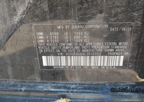 2020 Subaru Impreza Premium из США, поврежденный, VIN 4S3GKAV64L3610059